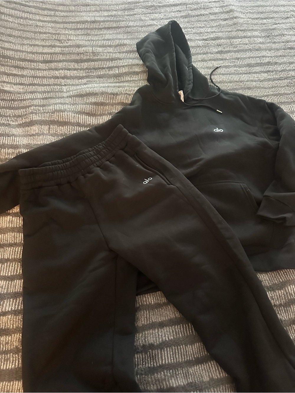 Alo Women's Black Hoodie & Jogger Set